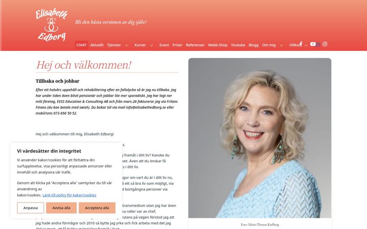 Screenshot ta' elisabethedborg.se