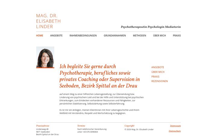 Zrzut ekranu elisabethlinder.at