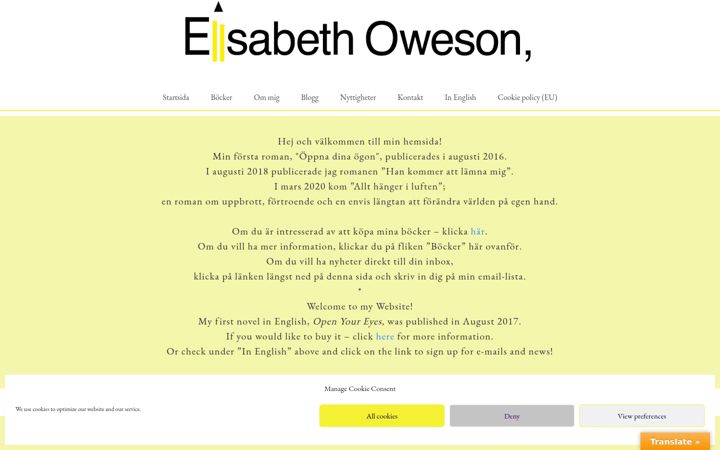 Screenshot of elisabethoweson.com