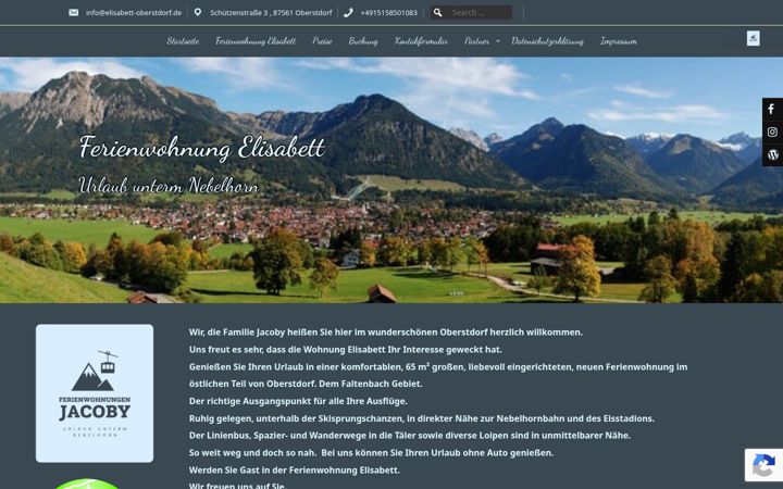 Екранна снимка на elisabett-oberstdorf.de