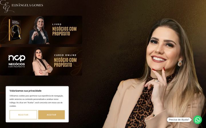 Ekrānuzņēmums no elisangelagomes.com.br