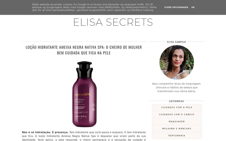 Ekrānuzņēmums no elisasecrets.com.br