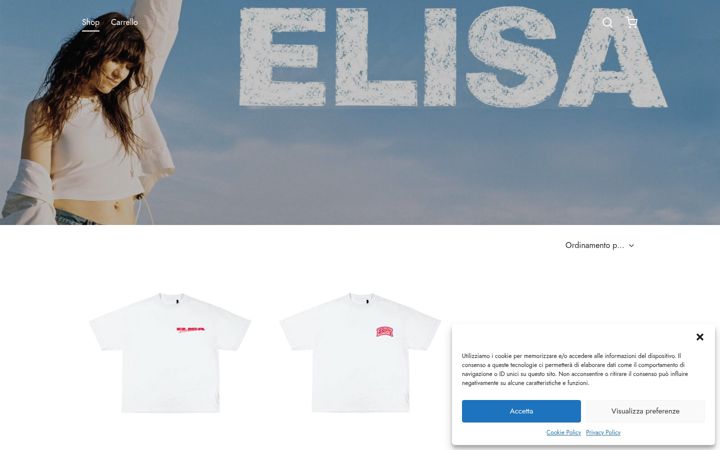 Screenshot von elisashop.it