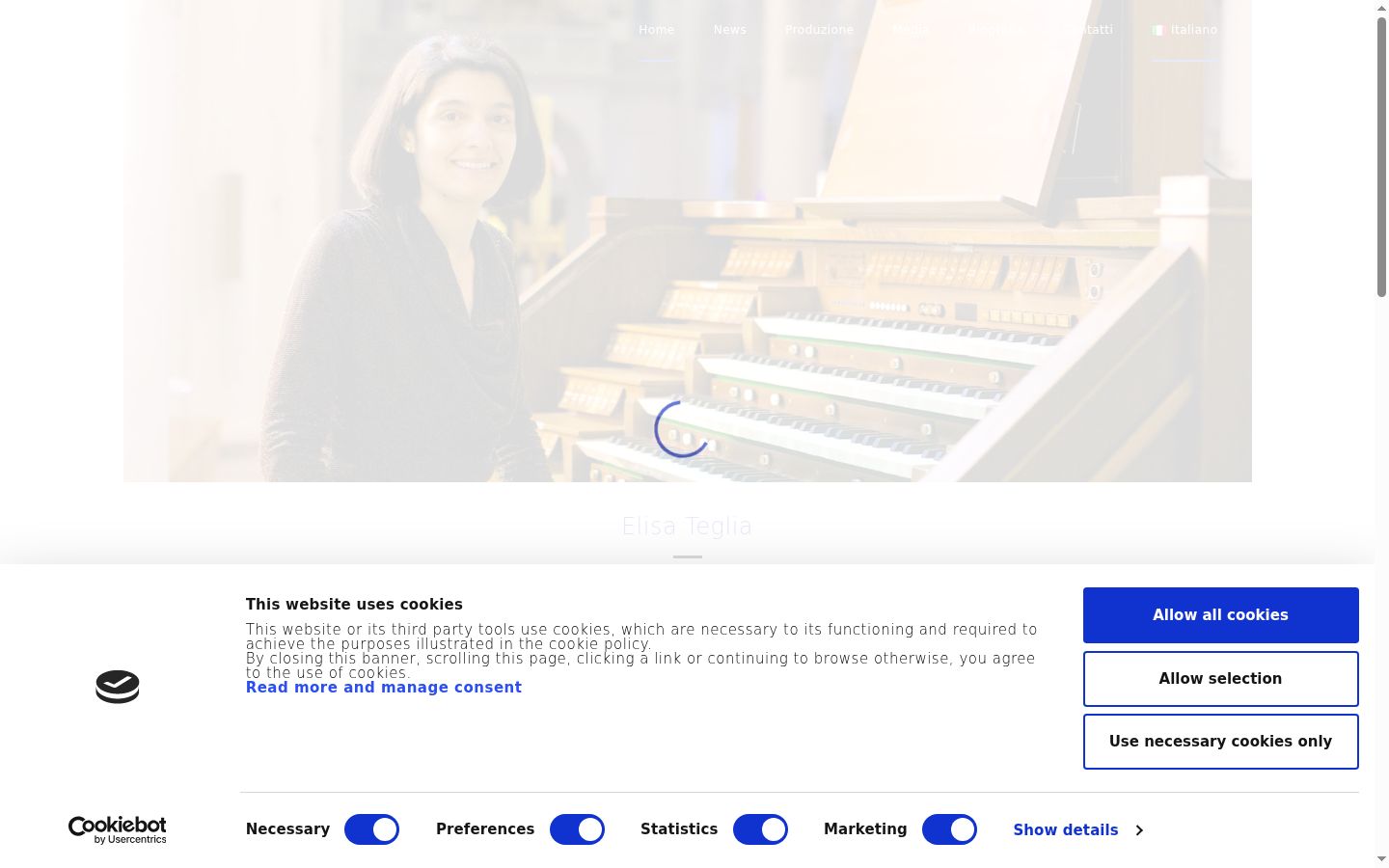 Screenshot del banner di consenso mostrato prima di qualsiasi interazione