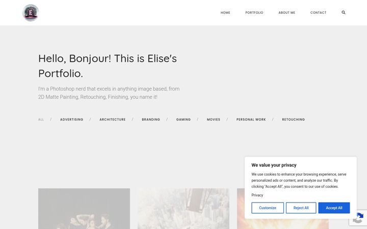 Screenshot of elisefrappier.com