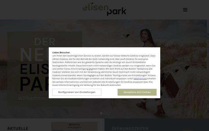 Екранна снимка на elisenpark.de