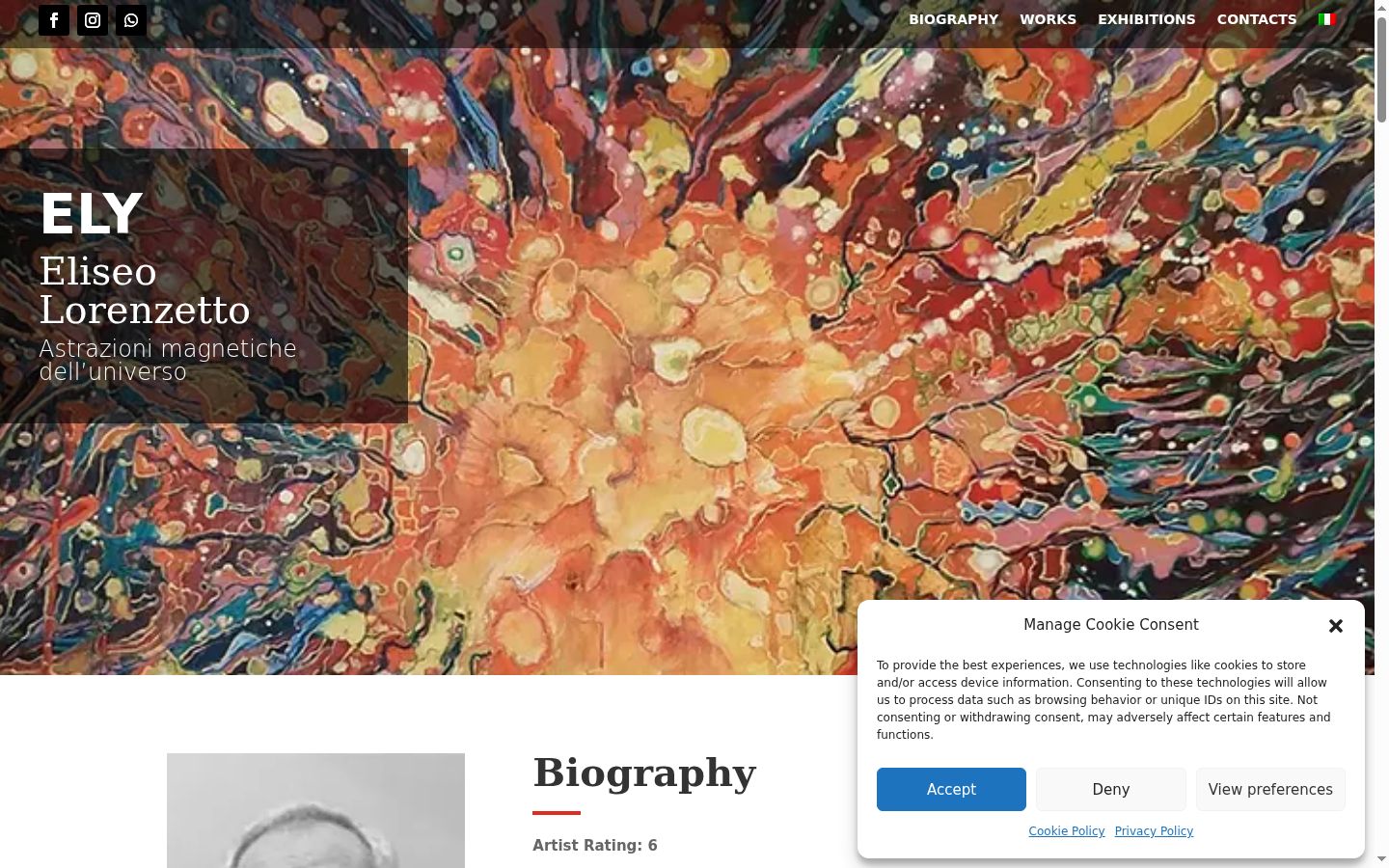 Screenshot del banner di consenso mostrato prima di qualsiasi interazione