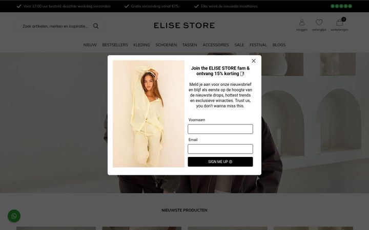 Screenshot of elisestore.com