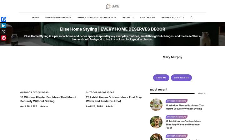 Screenshot of elisestyling.com