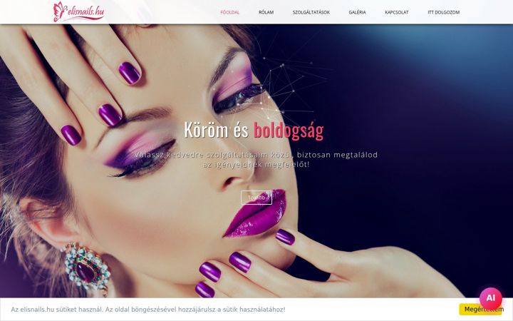 Posnetek zaslona elisnails.hu