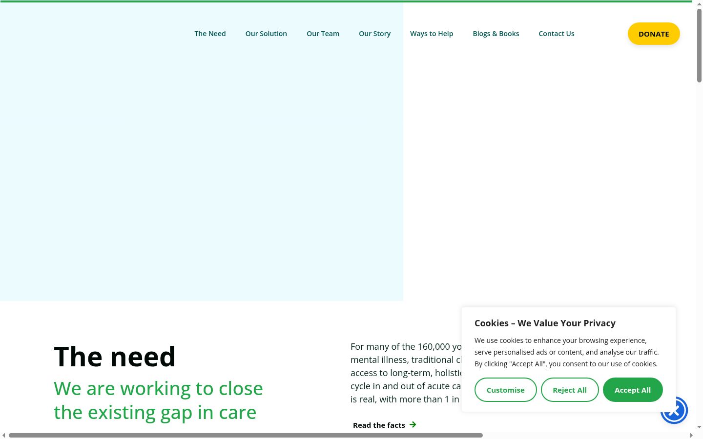 Screenshot of the consent banner shown before any interaction