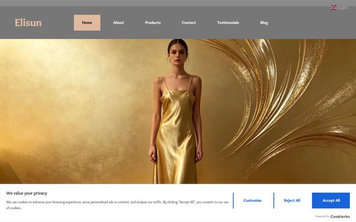 Screenshot of elisungarment.com