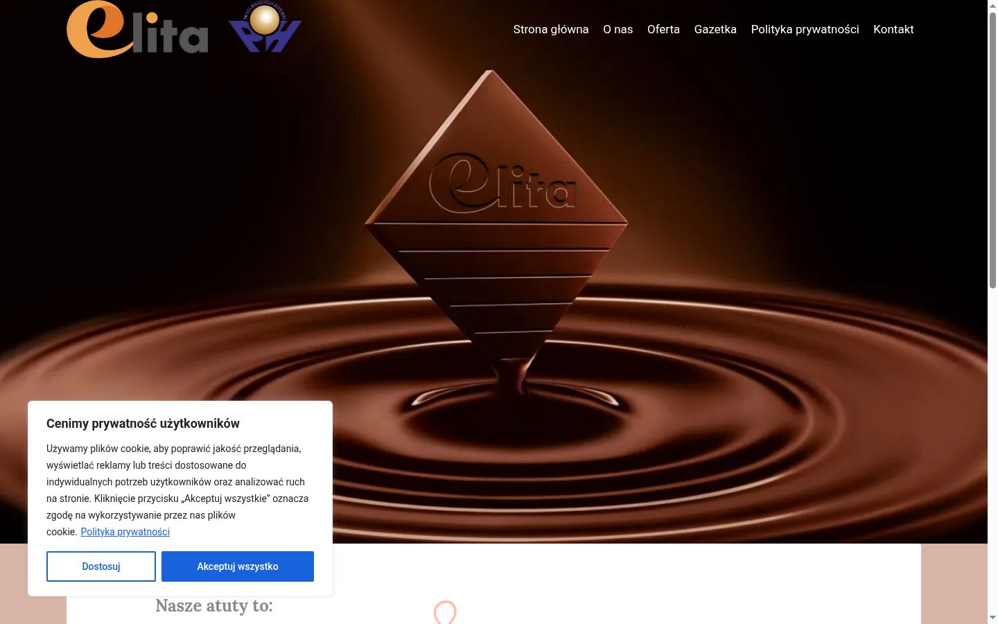 Captura de ecrã do banner de consentimento apresentado antes de qualquer interação