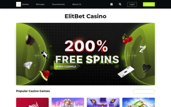 Screenshot of elitbet-casino.com