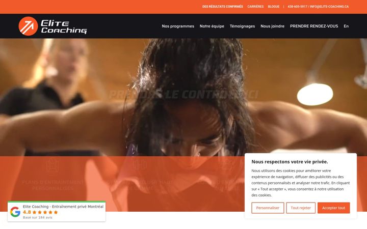 Captură de ecran a elite-coaching.ca