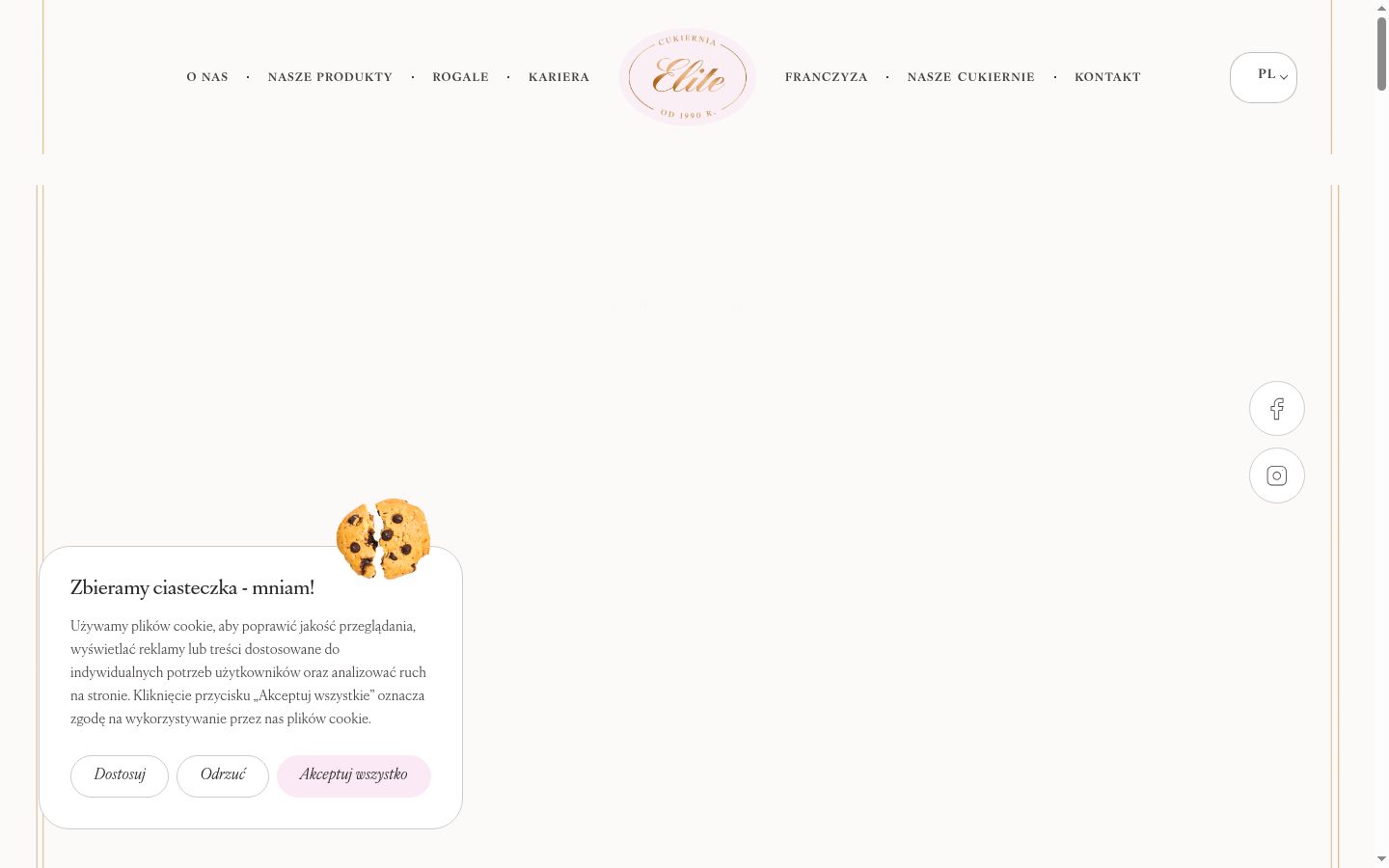 Captura de ecrã do banner de consentimento apresentado antes de qualquer interação