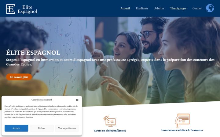 Screenshot of elite-espagnol.com