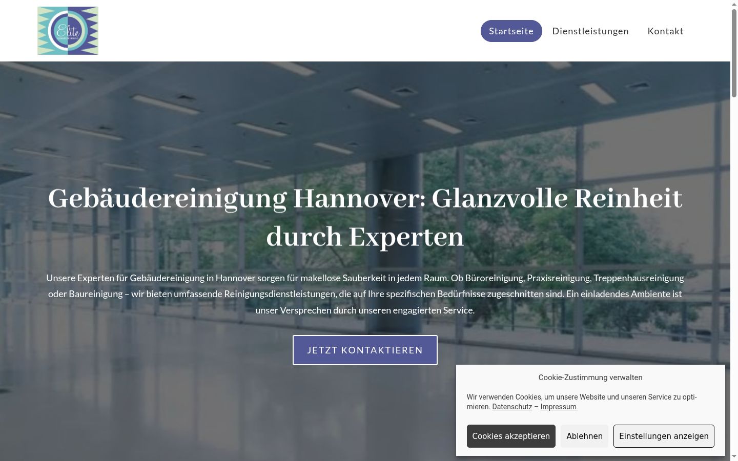 Screenshot des Einwilligungsbanners vor jeglicher Interaktion