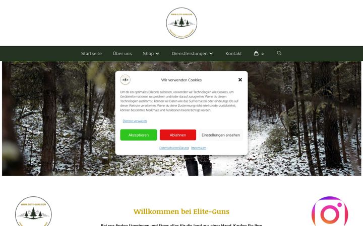 Kuvakaappaus sivustosta elite-guns.de