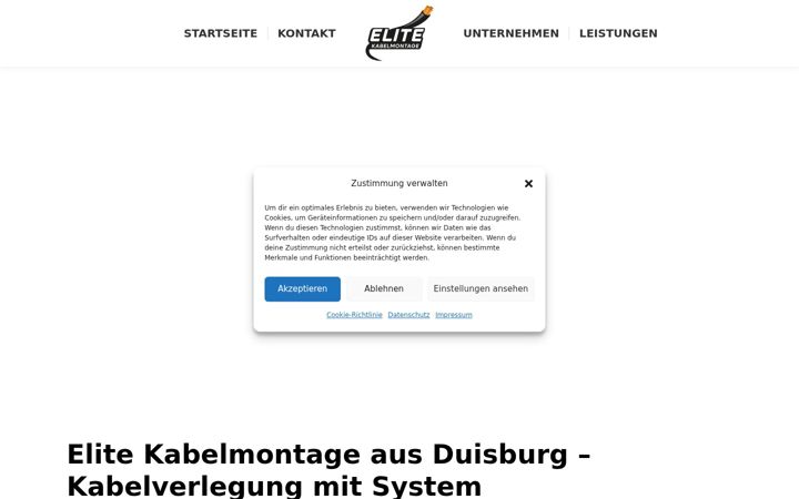 Kuvakaappaus sivustosta elite-kabelmontage.de