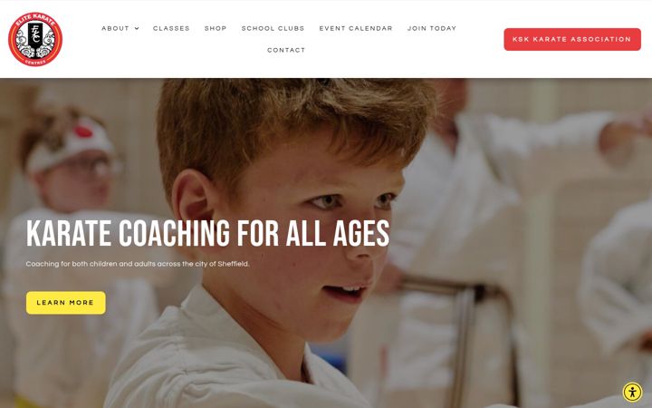Screenshot of elite-karate.co.uk