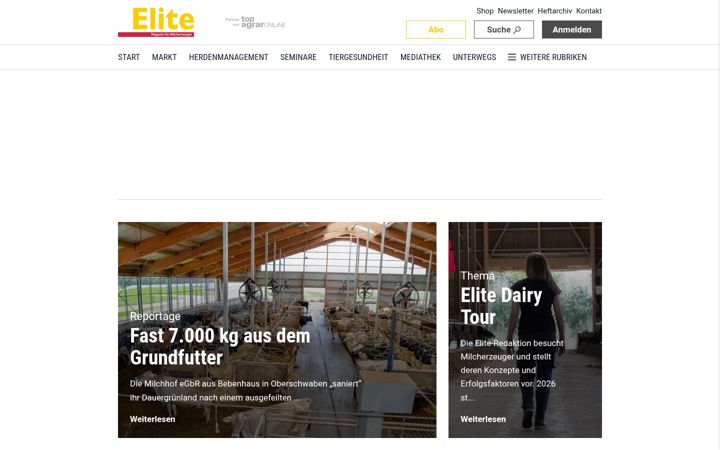 Kuvakaappaus sivustosta elite-magazin.de