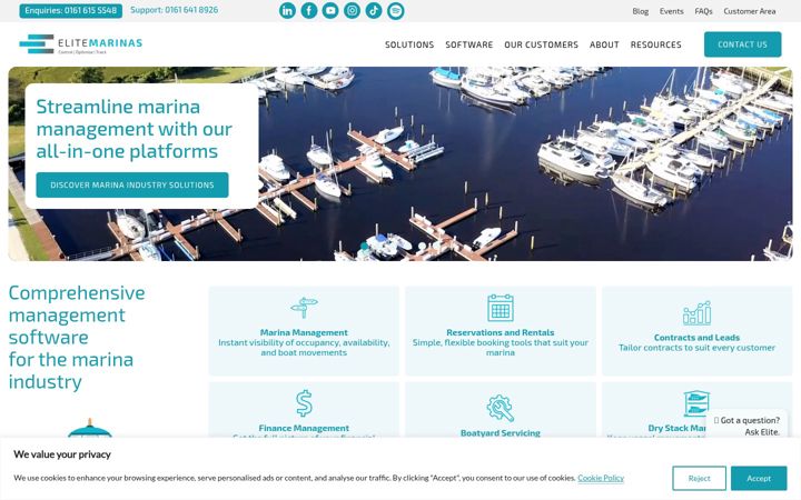 Screenshot of elite-marinas.com