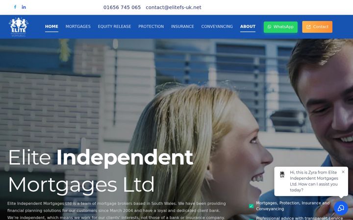 Screenshot ta' elite-mortgages.co.uk