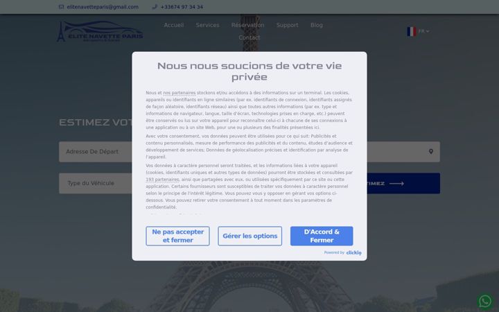 Screenshot von elite-navette-paris.fr