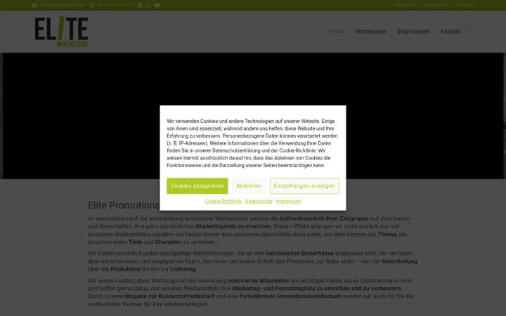 Kuvakaappaus sivustosta elite-promotions.de