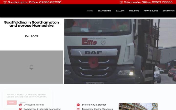 Screenshot ta' elite-scaffolding.co.uk