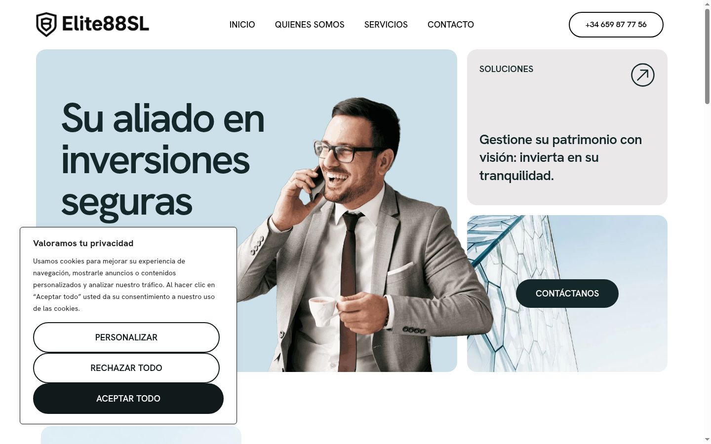 Screenshot of the consent banner shown before any interaction