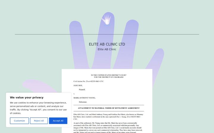 Screenshot ta' eliteabclinic.co.uk