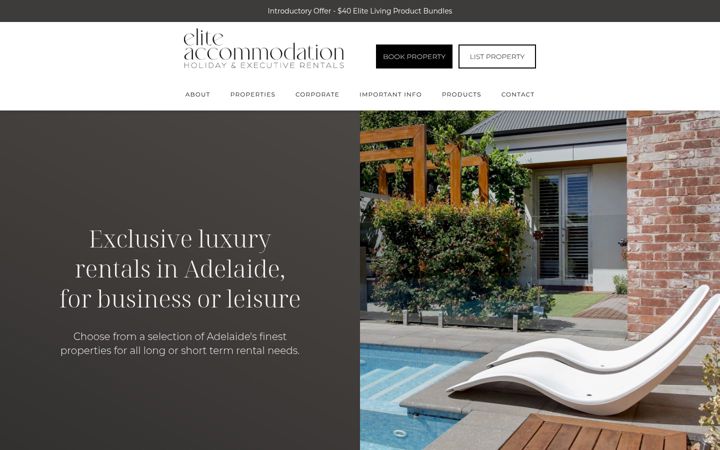 Screenshot ta' eliteaccommodation.com.au