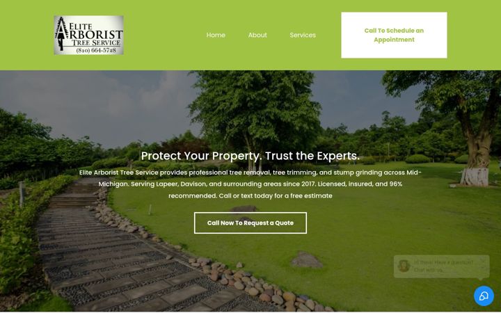 Screenshot of elitearboristllc.com