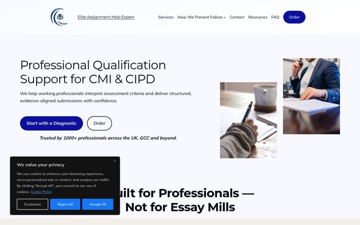 Screenshot of eliteassignmenthelp.expert
