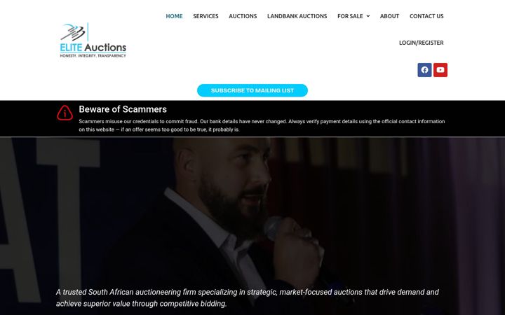 Screenshot di eliteauctions.co.za