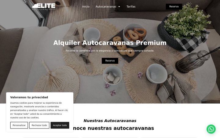 Screenshot of eliteautocaravanas.es