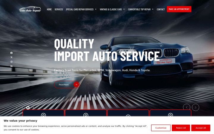 Screenshot of eliteautorepair.org