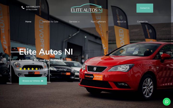 Screenshot ta' eliteautosni.co.uk