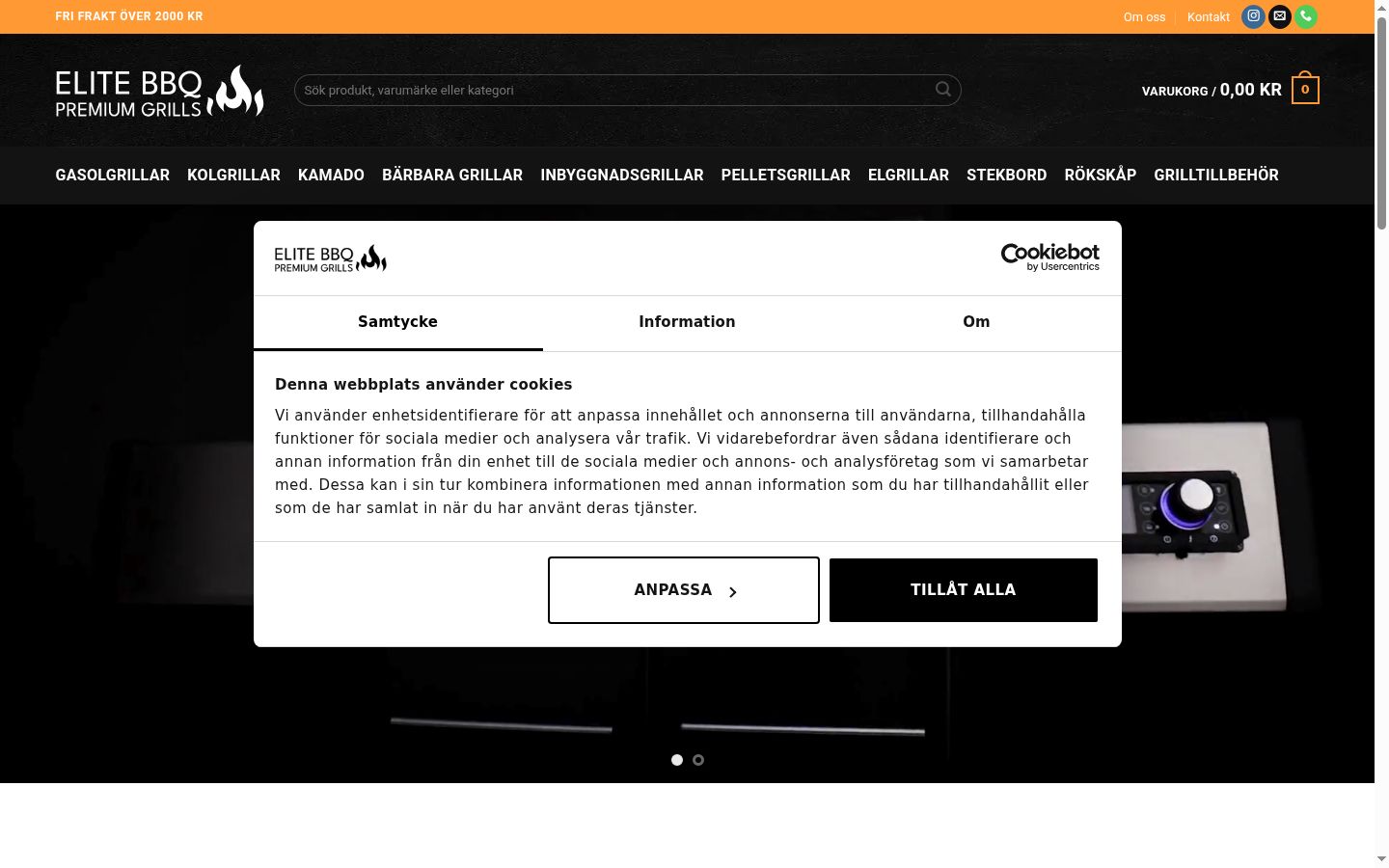 Screenshot des Einwilligungsbanners vor jeglicher Interaktion