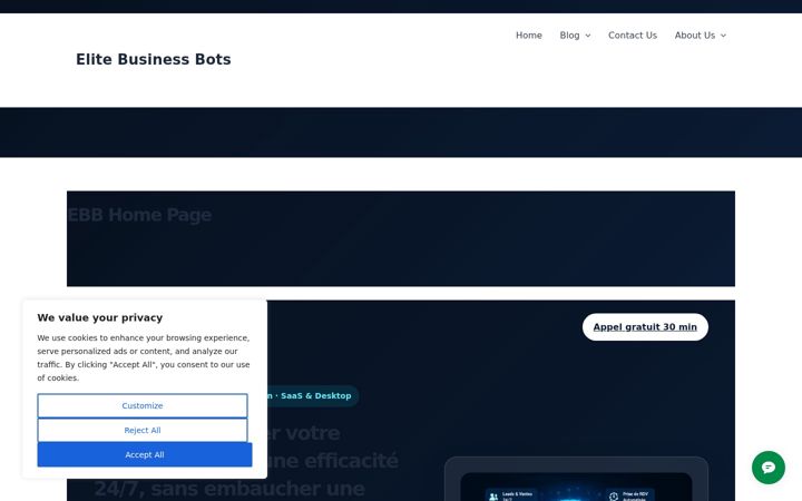 Screenshot of elitebusinessbots.com