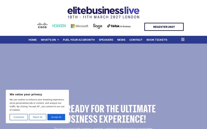 Screenshot van elitebusinessevent.co.uk