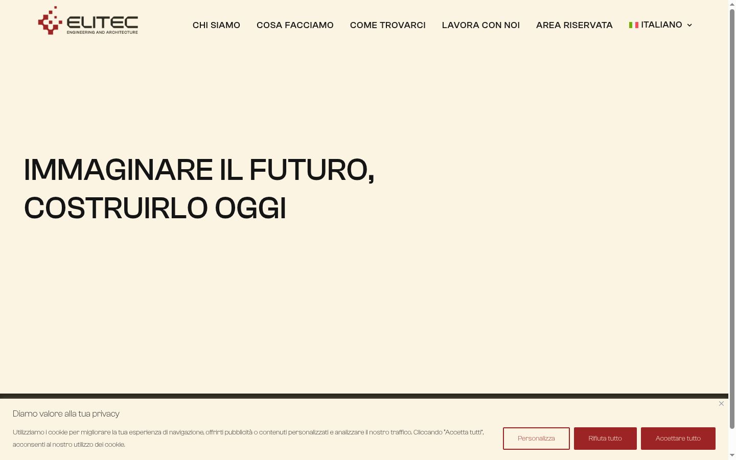 Screenshot del banner di consenso mostrato prima di qualsiasi interazione