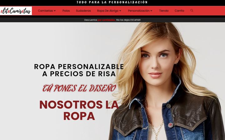 Screenshot of elitecamisetas.es