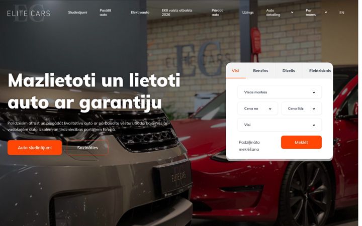 Screenshot of elitecars.lv