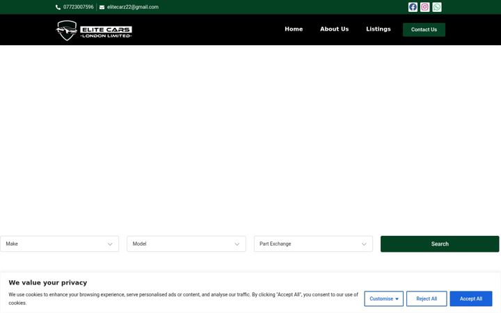 Screenshot van elitecarslondonltd.co.uk