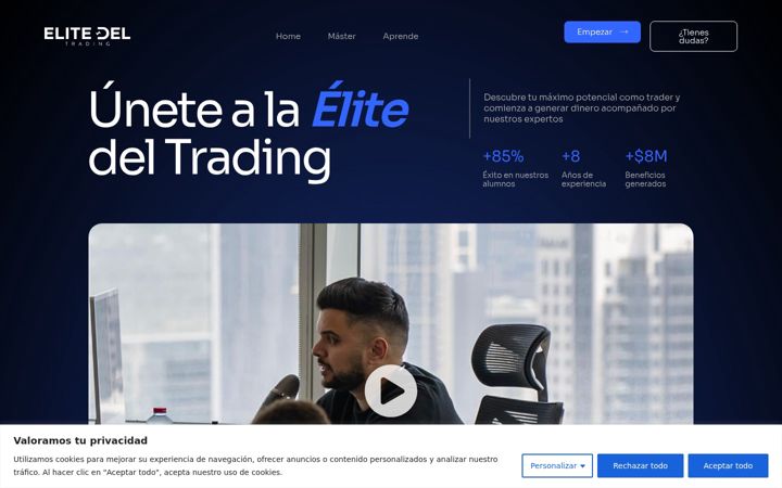 Zrzut ekranu elitedeltrading.es