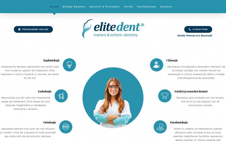 Captură de ecran a elitedent.ro