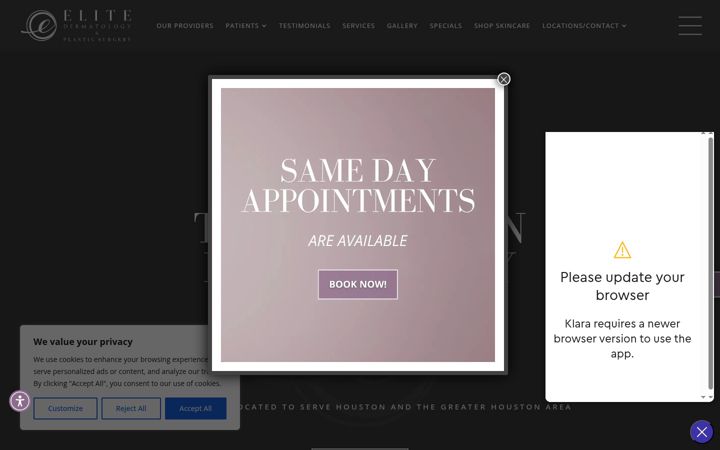 Screenshot of elitedermatology.com